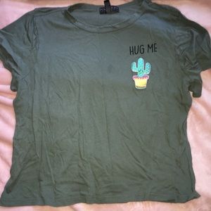 Forever 21 Cactus Crop Tee
